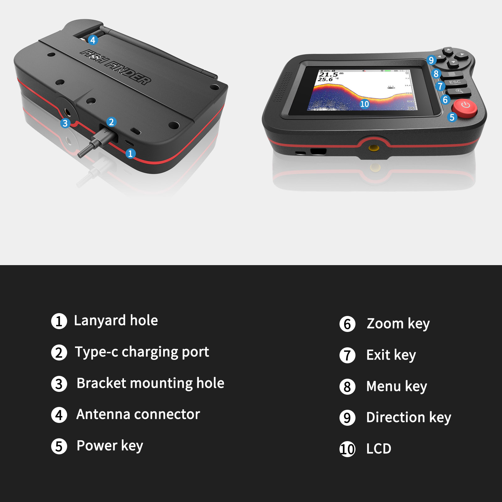 FindFish 200M Portable Fish Fi - огляд і ціна Fish Finder Transducer